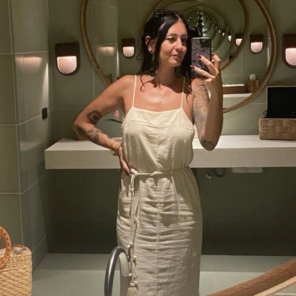 Free People Aspen Linen Maxi Dress NWT M - Picture 10 of 11